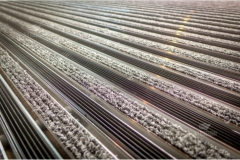 Tappeto tecnico in alluminio inserti alternati feltro e gomma - #1545